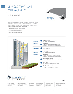 PAC-CLAD Metal Wall Panels Approved For NFPA 285 Assembly With